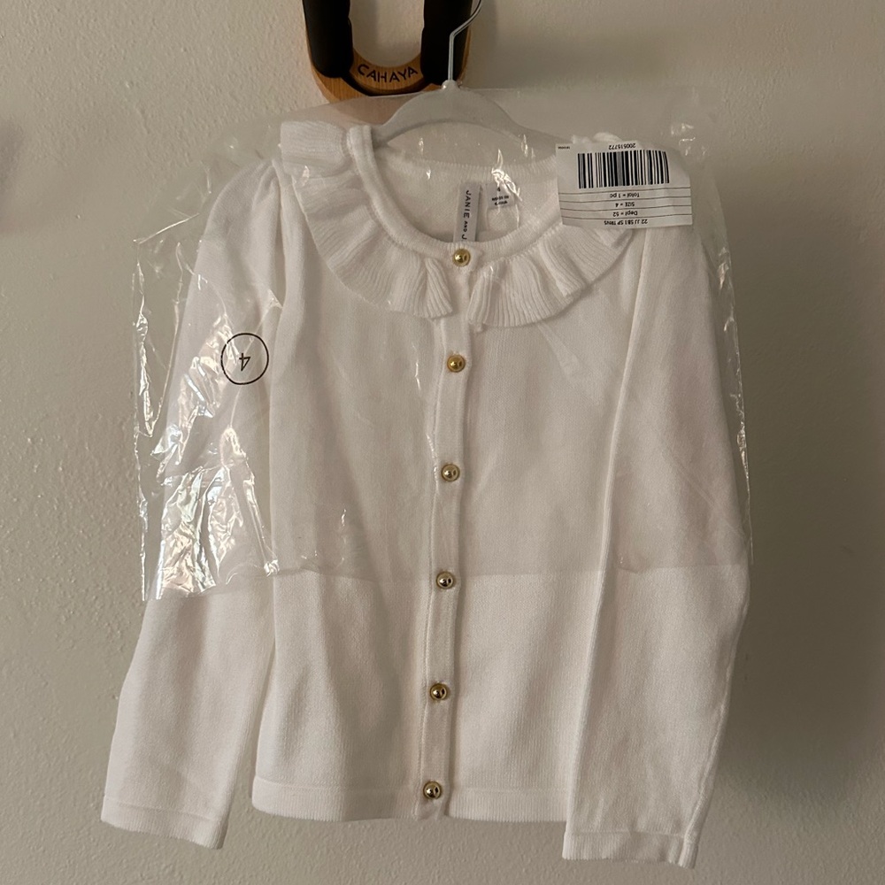 Janie and Jack White Sweater kids size 4